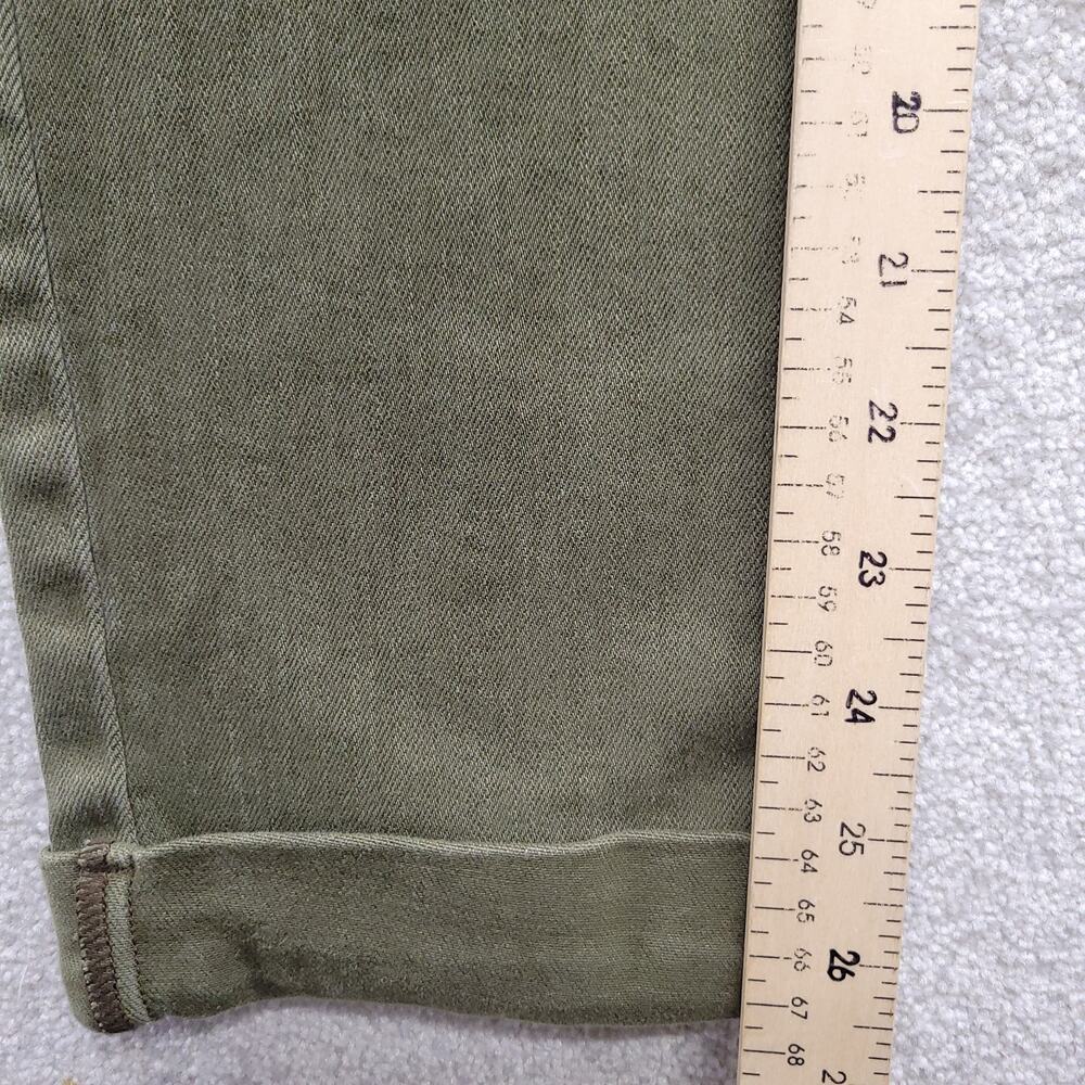 Judy Blue Womens 7/28 Olive Green Straight Leg Utility Jeans Stretch Cuffed - Picture 8 of 9